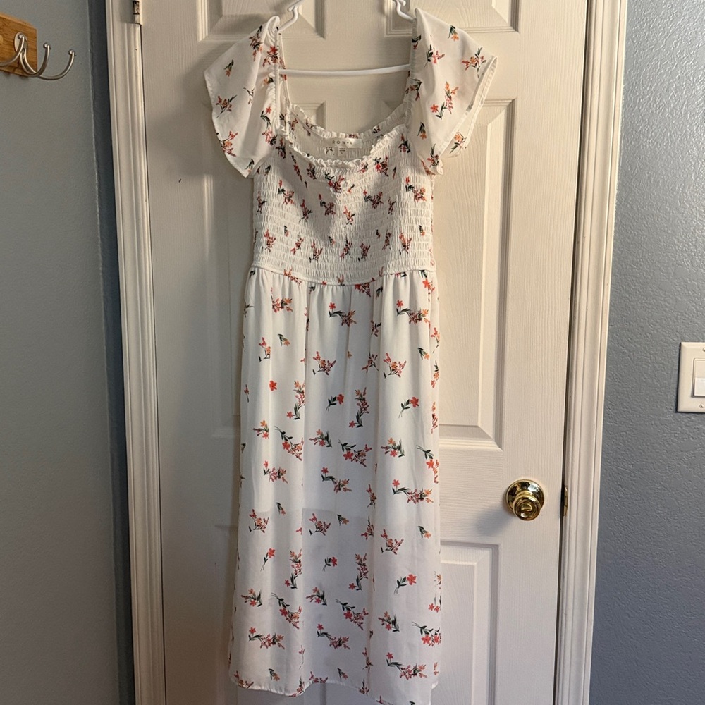 Row A Floral White Dress